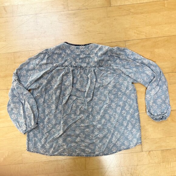 Dylan Los Angeles Blue Peasant Blouse, Size Small - Picture 7 of 11